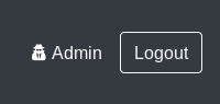 Screenshot of buttons to access Admin Panel and logout