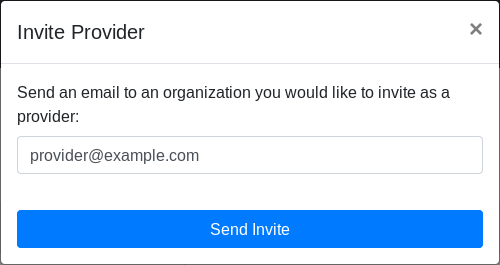 Inviting someone via email